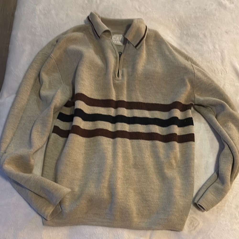 J.Crew Beige Striped Pullover Sweater